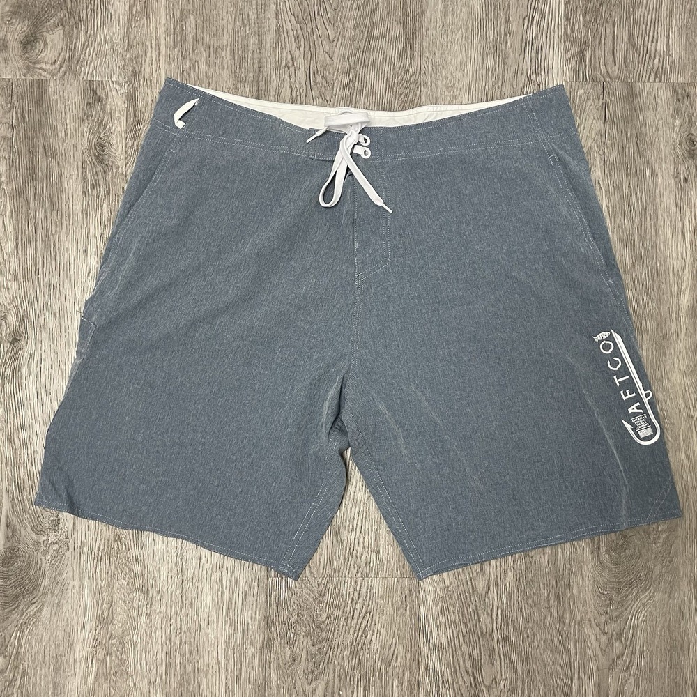 Aftco Shorts Men's 40 Blue Fishing Boardshort 10" Inseam Hiking Outdoor Beach
